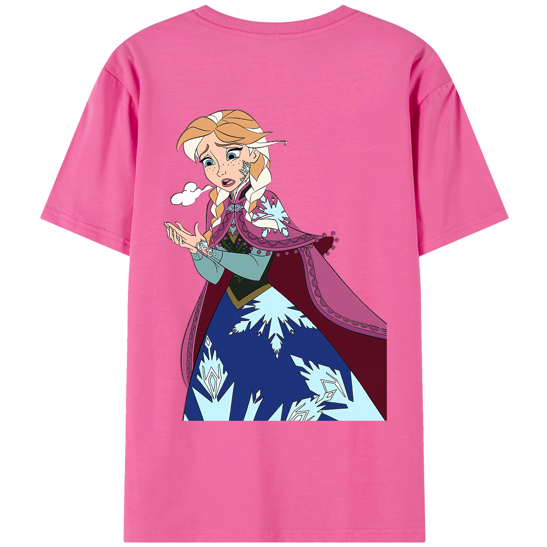 （画像用） アナと雪の女王 アンナ エルサ Frozen Anna Elsa レディース半袖Tシャツ(バックプリント)